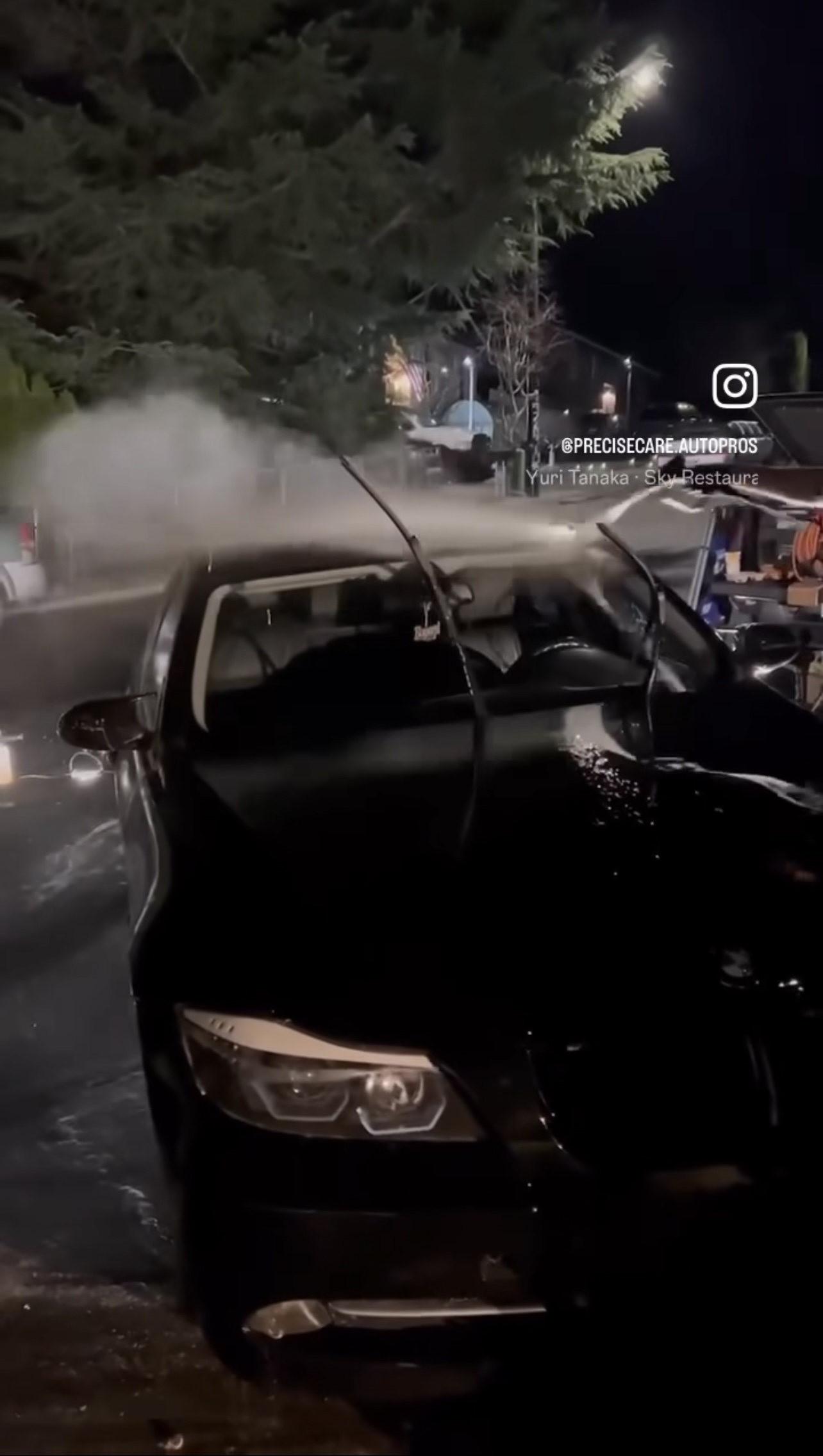 Instagram post preview - Car detailing at night